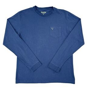 Birddogs Shirt Mens Size Large‎ Blue Long Sleeve Tee Stretch Casual Chest Pocket